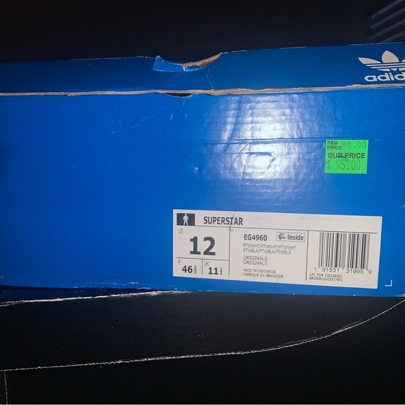 BRAND NEW Classic adidas Superstar Footwear Triple White - Size 12.0 US RUN DMC - Picture 9 of 10